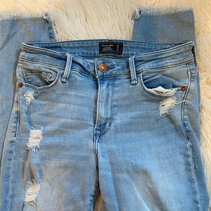 A&F cropped distressed jeans